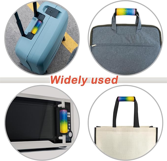 5 Pack Luggage Handle Wrap, Neoprene Suitcase Handle Cover, Bright Color Luggage Identifier for Easy Airport Pickup, Soft Grip Travel Accessories for Cruise Airplane, Rainbow
