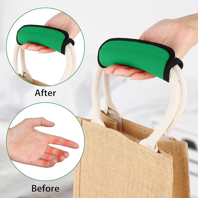 2 Pack Luggage Handle Wraps for Suitcase Bright Color Luggage Handle Covers Suitcase Tags identifiers Travel Accessories for Airplane/Flying (Green)