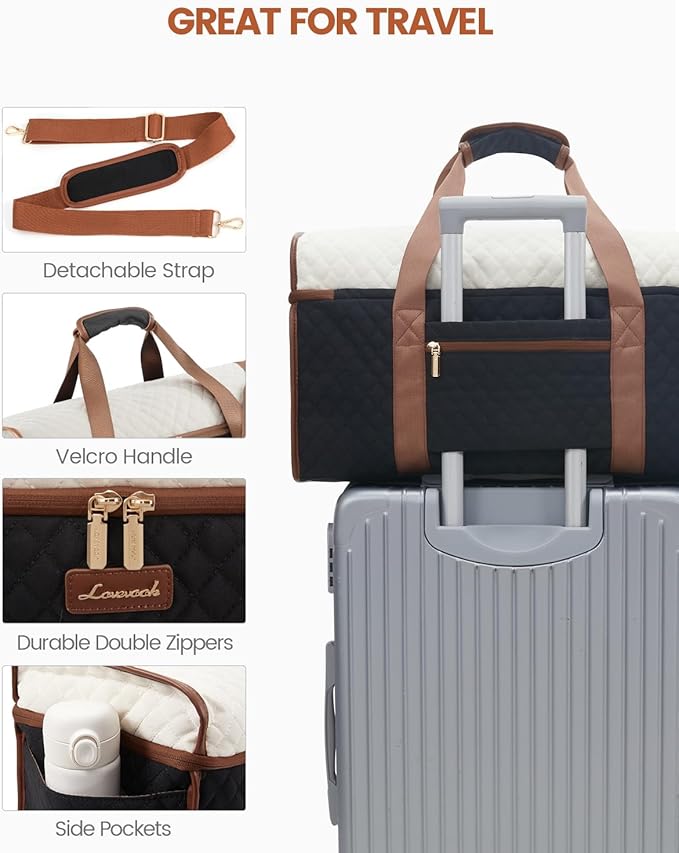 LOVEVOOK Travel Duffle Bag - Weekender & Overnight Bag with Toiletry & Wet Pocket, Carry-On Size, 3pc Set
