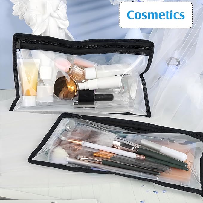 Ireer 18 Pack Clear Zipper Pouches PVC Waterproof Pouch Bags Transparent Zipper Pouch Clear Storage Bags Multipurpose for Organizing Travel Cosmetics Document File, 11.5 x 7 Inches