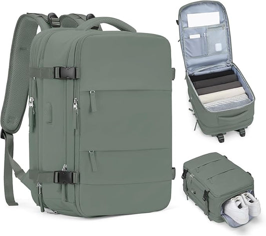 Extra Backpack For Traveling On Airplane Travel Backpack For Women Men Airline Approved Carry On Bags For Airplanes Gym Bag With Shoe Compartment Waterproof Laptop Backpack Camping Hiking Backpack