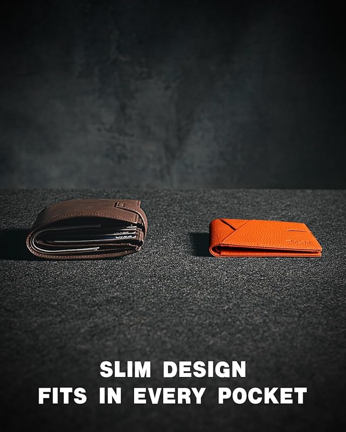 Zitahli Bifold Wallets for Men - Slim RFID Leather Credit Card Holder for 6-11 Cards, Minimalist Thin Wallet with ID Window & Cash Slot,Front Pockt Carteras Para Hombres, Birthday Gifts for Men | Slim, RFID Blocking, Premium, Front Pocket, Gift Box, Le...