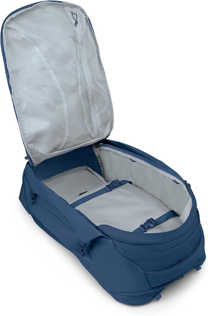 Osprey Farpoint 40L Men's Travel Backpack - Carry On Bag with Laptop Sleeve and Toiletry Pocket, Antique Blue