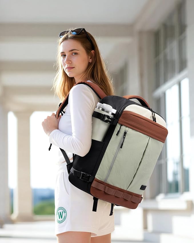 LOVEVOOK 40L Travel Backpack for Women Men, Airline Approved Carry On Luggage with 3 Cubes Accessories, TSA Personal Item Travel Cruise Essentials, Waterproof Weekender Overnight Bags fits 17" Laptop