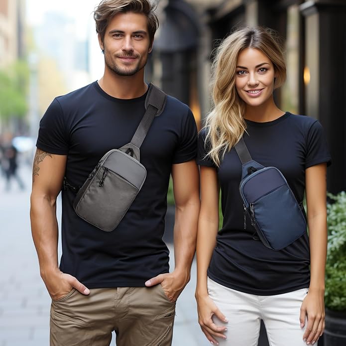 higouta Mini Sling Bag for Men Women, RFID Blocking Crossbody Backpack Casual Utility Chest Phone Bag for Travel Workout