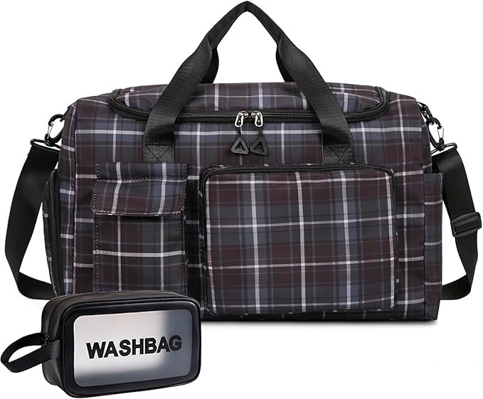 Small Gym Bag for Women, Travel Duffle Bag Carry On Weekender Bag with Shoe Compartment