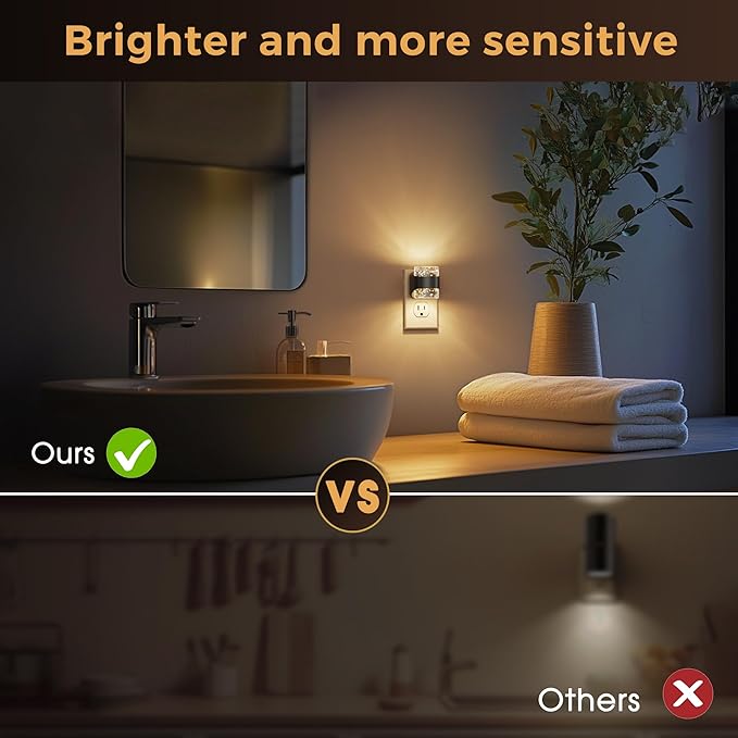 L LOHAS LED Night Light, Bubble Night Lights Plug into Wall | 3000K/4000k/5000K Adjustable Color Temperature Night Light, Dimmable Nightlights, Dusk to Dawn Sensor, Rooms Bathroom Hallway