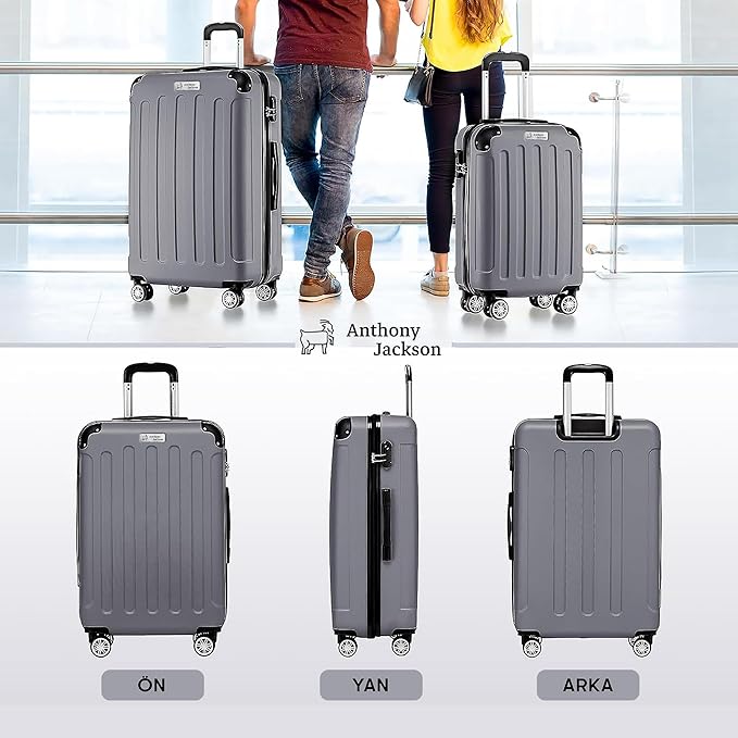 3 Piece ABS Luggage Set – Lightweight Suitcases with Spinner Wheels – 3 Different Sizes – TSA Lock – Hard Shell Travel Luggage for Men & Women