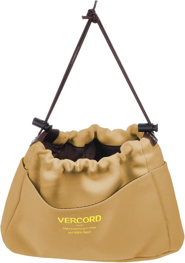 Vercord Canvas Handbag Organizers, Sturdy Purse Insert Organizer Bag in Bag, 10 Pockets Khaki Small