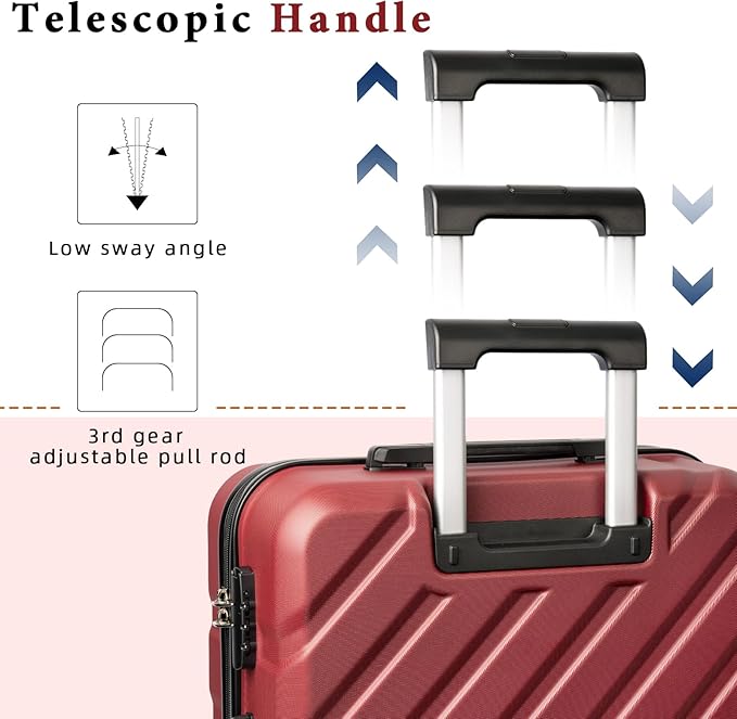Luggage Sets 5 Piece,Suitcases with Wheels, Hard Case Luggage with Detachable Spinner Wheels,Carry On Luggage Set (5 Piece Sets (20"/24"/28"/DB/TB))