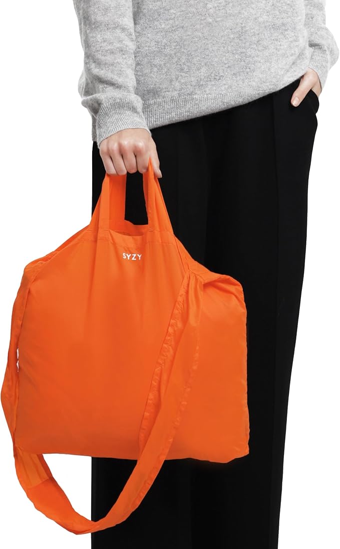SYZY World's Most Compact Travel Tote Bag Portable Shopping Beach Market Bag - Reusable Collapsible Stuffable