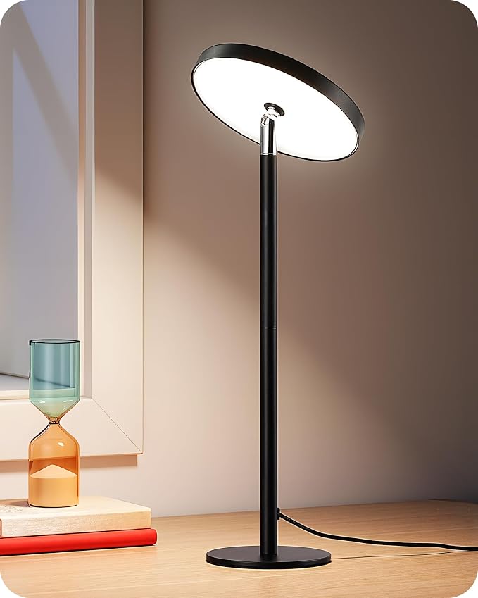 EDISHINE LED Table Lamp, Desk Lamp with 2 Adjustable Height, High CRI 90+ | 5%-100% Dimmable & 3 Color Temperature, Touch Control, Modern Style for Home Office, Living Room, Black