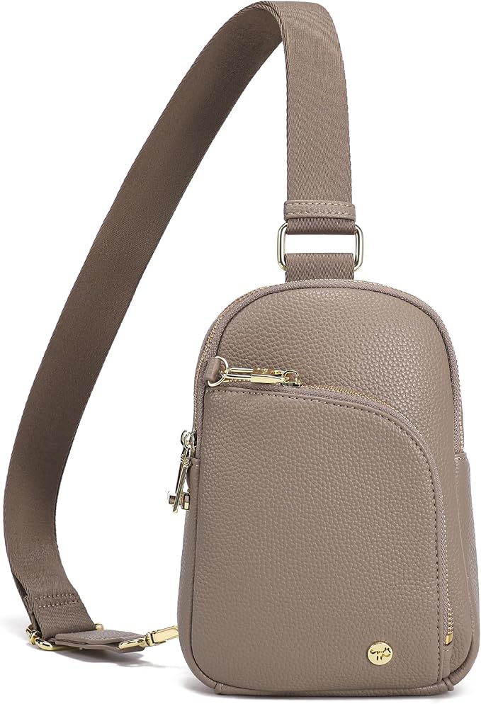INICAT RFID Blocking Sling Bag, Anti Theft Crossbody Bag for Women, Travel Fanny Pack Style Purse, Vegan Leather