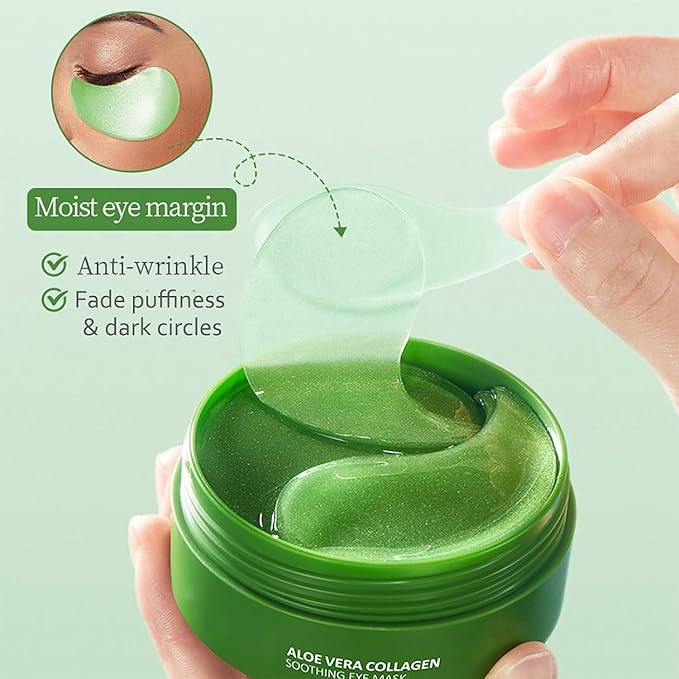 Under Eye Patches - 60 PCS Aloe Vera Eye Masks for Dark Circles and Puffiness, Hydrating Eye Mask Skincare, Eye Patches for Women, Under Eye Mask, Refresh Your Skin, Reduce Wrinkles and Fine Lines