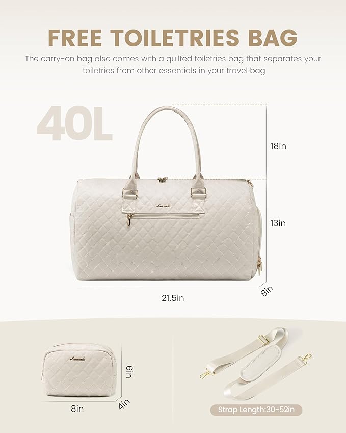 LOVEVOOK Travel Duffle Bag, Weekender Bag for Women with Toiletry Bag, Carry on Overnight Bag with Shoe Compartment, Gym Duffel Bag with Wet Pocket, Mommy Hospital Bags for Labor and Delivery