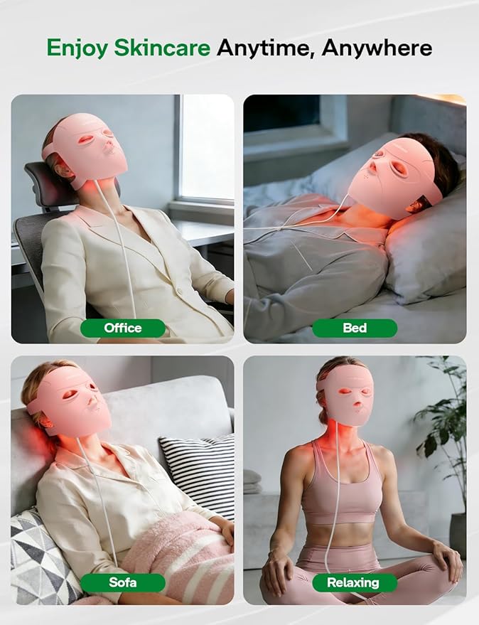 Medisana 3D Red Light Therapy Mask for Face, 336 LEDs Light Therapy Mask with 3 Modes - NIR 830nm, Red 630nm, Blue 415nm - Cordless & Rechargeable LED Face Mask for Home, Skincare Gifts for Women Mom