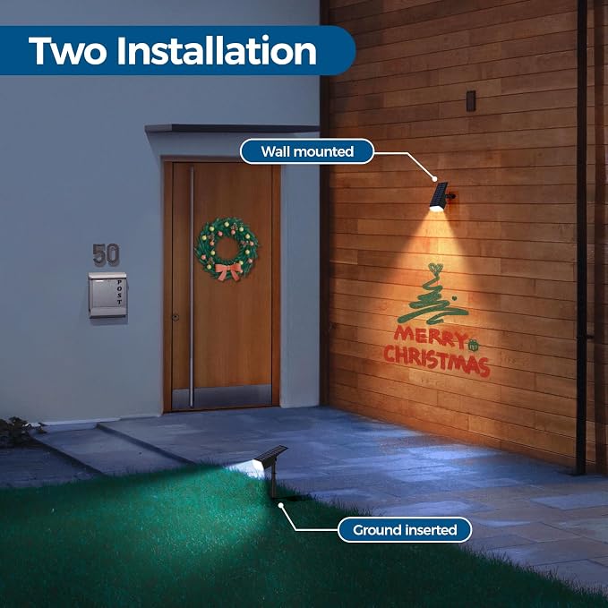 Solar Lights Outdoor Waterproof IP65, Landscape Lights, 2 Pack, Cool White | IP65 Waterproof, Auto On/Off LED Powered Yard Garden Flood Solar Light for Outside Pathway Wall Tree Lawn Uplights Lights