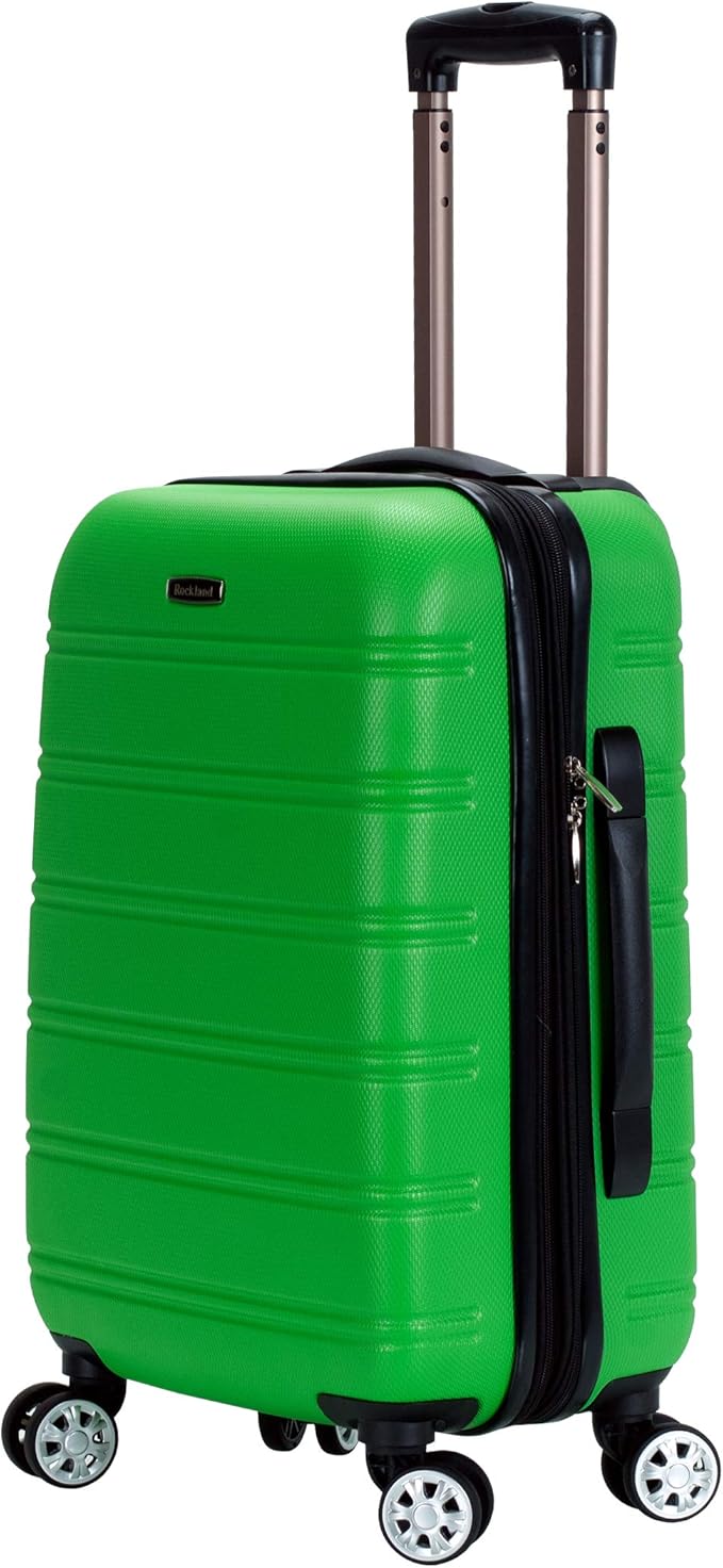 Rockland Melbourne Hardside Expandable Spinner Wheel Luggage, Green, Carry-On 20-Inch
