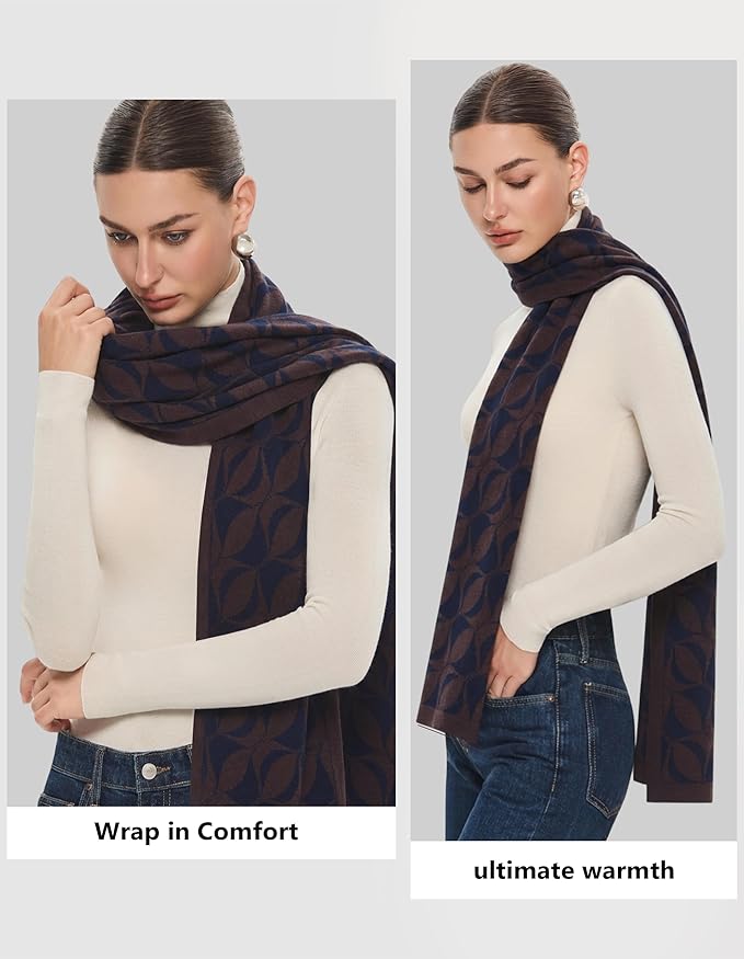 PULI Women's Pashmina Shawl Wraps for Evening Dress Large Scarf Blanket Long Wedding Bridal Winter Warm Shoulder Wrap