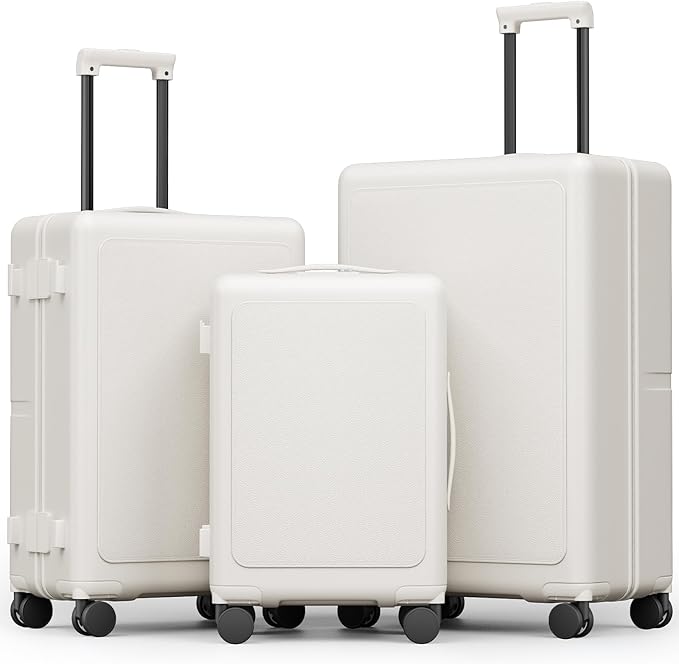 Joyway Luggage Sets 3 Piece with Spinner Wheels, Carry On Luggage 20In with ABS+PC Hardshell, Lightweight Suitcase Set with TSA Lock and Pressure-resistant Frame, 20/24/28 Inch, White
