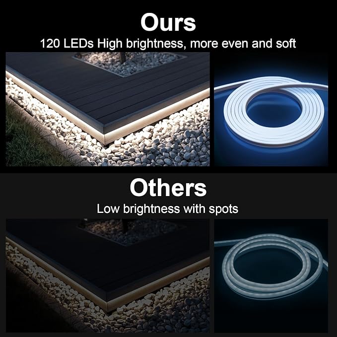 Neon Rope Lights, 24VDC Cool White LED Neon Strip Light 32.8ft | Dimmable Flexible Cuttable IP67 Waterproof LED Rope Light for Bedroom, Kitchen, Patio, Yard, Pool, Indoor Outdoor Decor