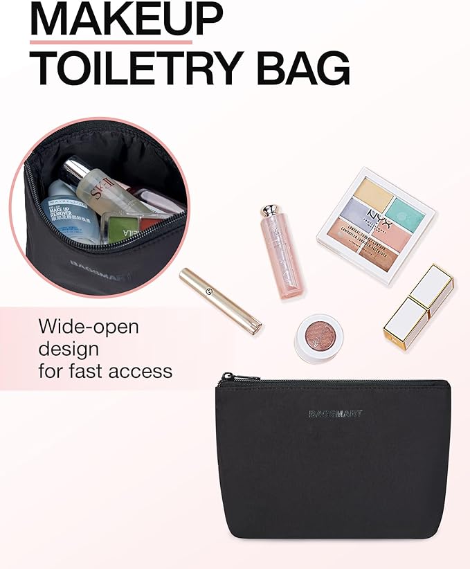 Weekender Bags for Women, BAGSMART Travel Duffel Bags with Shoe Compartment,Personal Item Travel Bag for Airlines, Carry on Overnight Tote Bag with Toiletry Bag(Black,2pcs)