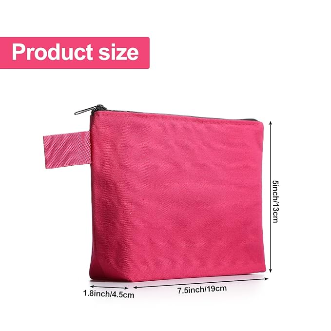 Saintrygo 30 Pcs Canvas Makeup Bags Bulk for Women Cosmetic Bags Small Travel Canvas Zipper Pouch Blank DIY Multipurpose Toiletry Hygiene Pouch for Women Purse Pencil Case(Classic,7.5 x 5 x 1.8 Inch)