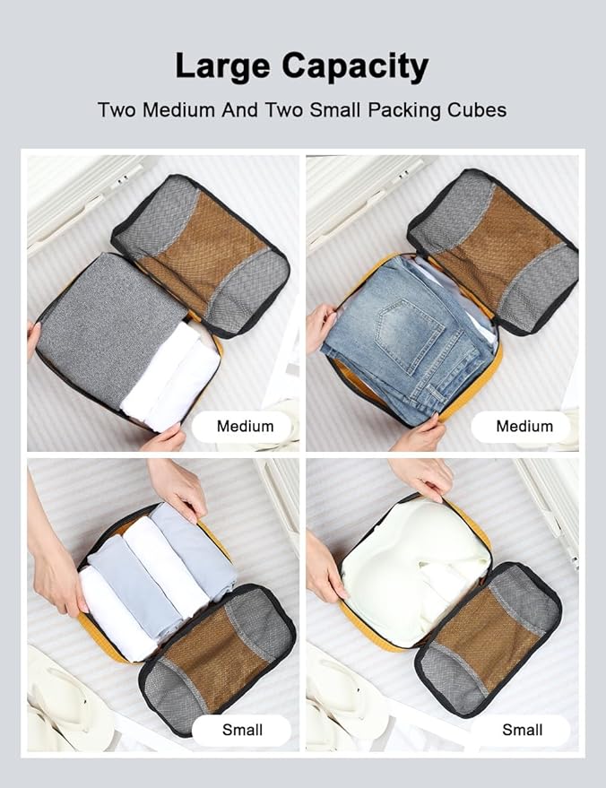 GOX Ultra Light 5 piece Packing Cubes Travel Luggage Organizer 1 Large 2 Medium 2 Small