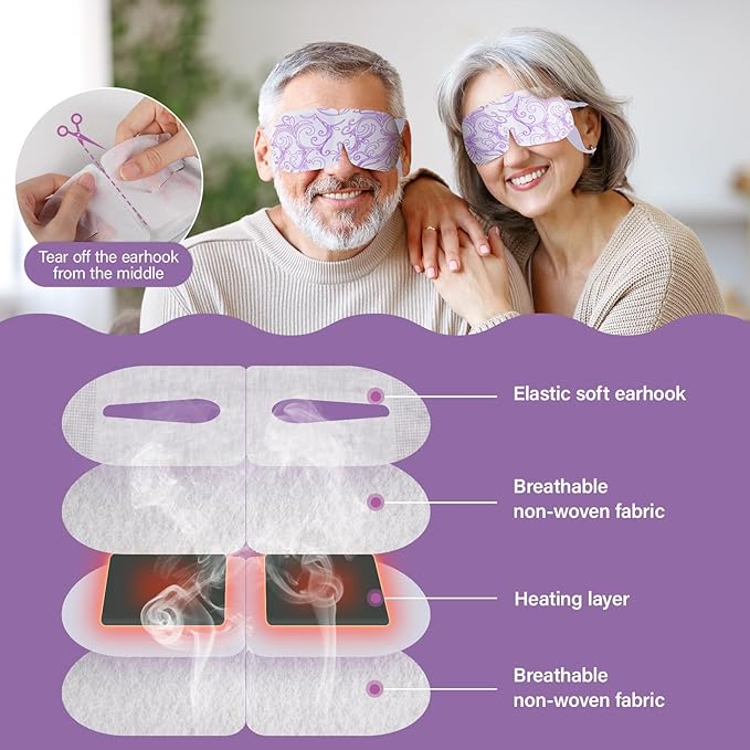 16 Packs Steam Eye Masks for Dry Eyes Self Heated Eye Mask Disposable Sleep Mask Soothing Headache Relief Dry,Hot Warm Compress for Stress Relief Relief Eye Fatigue, Spa Gifts
