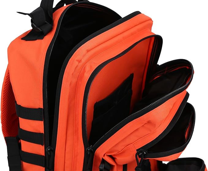 REEBOW GEAR Military Tactical Backpack for Men Large Army 3 Day Assault Pack Molle Bag Backpacks (Orange-black)