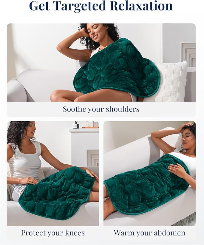 Kivik Weighted Lap Blanket for Adults, Crystal Velvet Weighted Lap Pad, Small Weighted Blanket 7 lbs, Cozy Mini Heavy Travel Blankets, Portable & Breathable 24"x29" (Green, 24"x29"-7 lbs)
