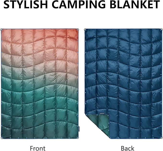 Camping Blanket, Puffy Blanket Lightweight Windproof Water Resistant for Outdoors,Hiking, Backpacking,Beach,Car,Picnic,Stadium