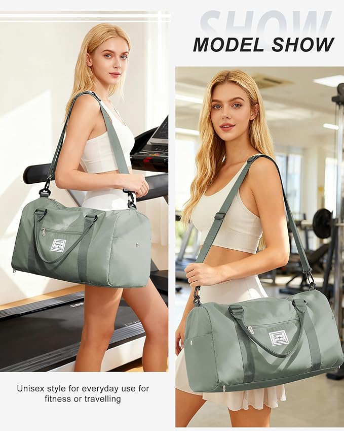 Gym Bag Womens,Travel Duffel Carry on Bag Sport Tote Bag Weekend Overnight Bag