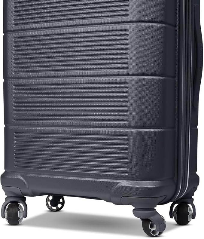 American Tourister Stratum 2.0 Hardside Expandable Luggage with Spinners, Charcoal, 2PC SET (Carry-on/Medium)