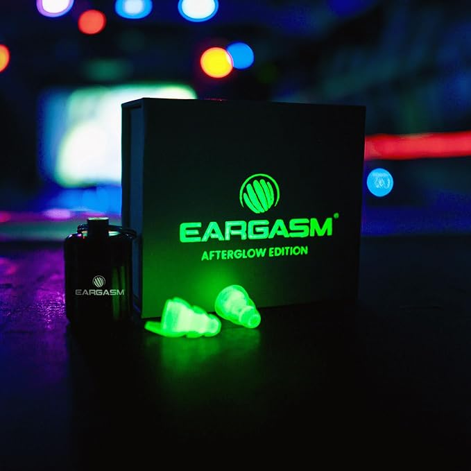 Eargasm High Fidelity Afterglow Glow-in-the-Dark Earplugs for Concerts, Festivals, Musicians, DJs, Night-Life Hearing Protection - Reusable Ear Plugs for High Fidelity Noise Reduction up to 21 dB