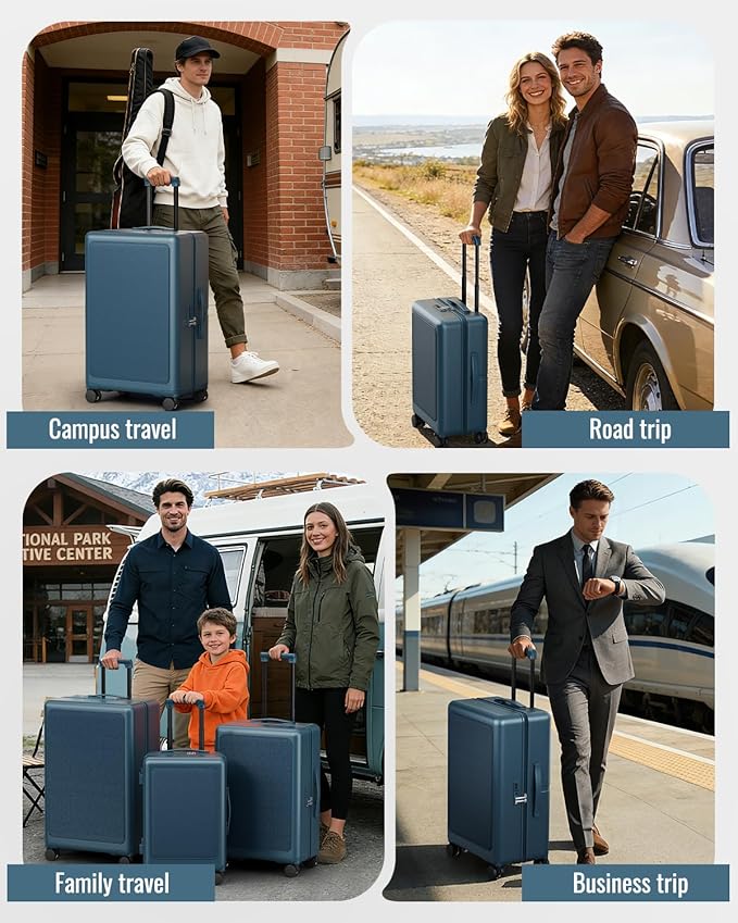 Joyway Luggage Sets 3 Piece with Spinner Wheels, Carry On Luggage 20In with ABS+PC Hardshell, Lightweight Suitcase Set with TSA Lock and Pressure-resistant Frame, 20/24/28 Inch, Blue