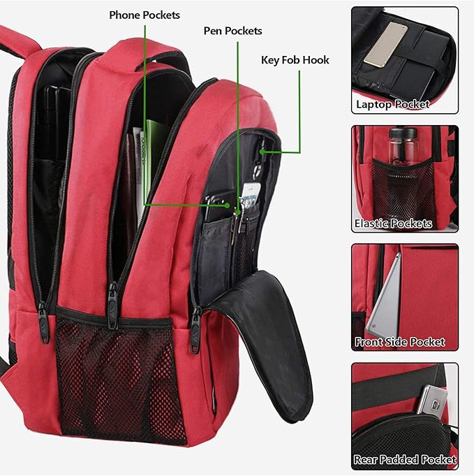 MATEIN Laptop Backpack for Womens, School Backpack with USB Port for Student Supplies and College Accessories, Water Resistant Travel Daypack Cute Book Bag for Teens and Ladies Fit 15.6 In Computer