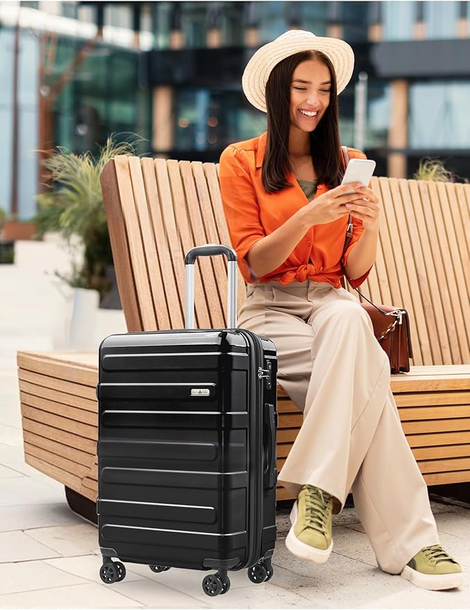 Tolino Carry on Luggage Checke Airline Approved,24 Inch Hardside Suitcase with Wheels TSA Lock, PC+ABS Lightweight Carry on Suitcases for Women and Men