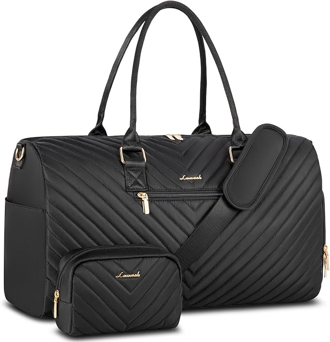 LOVEVOOK Travel Duffle Bag, Weekender Bag for Women with Toiletry Bag, Carry on Overnight Bag with Shoe Compartment, Gym Duffel Bag with Wet Pocket, Mommy Hospital Bags for Labor and Delivery