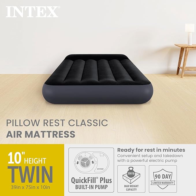 INTEX Dura-Beam Standard Pillow Rest Air Mattress: Fiber-Tech