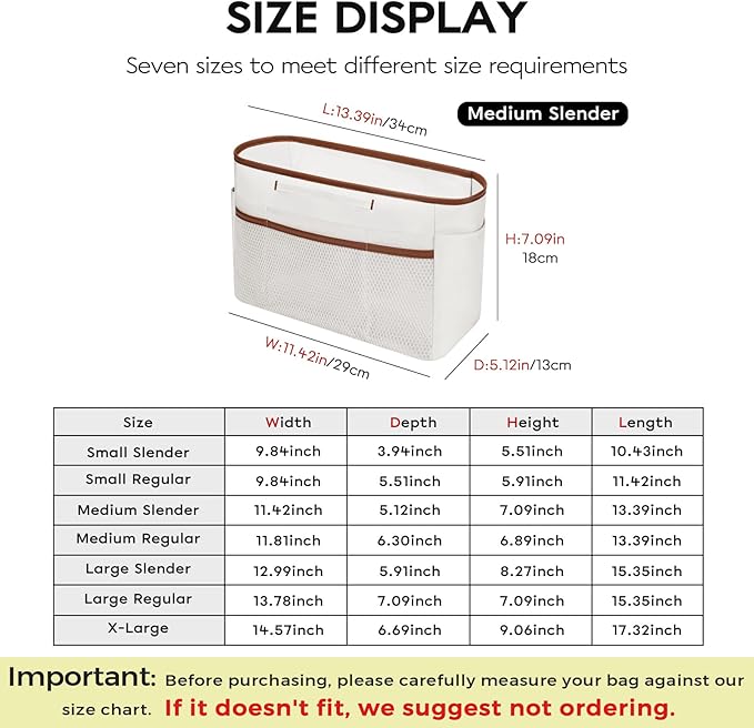 GIVLEFLY Medium Purse Organizer Insert for Tote Bag, Lightweight Handbag Organizer with Multiple Pockets, Structured Bag Insert for Women,White