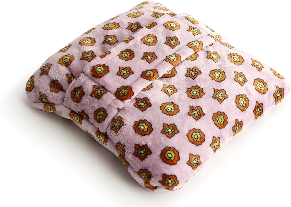 Vera Bradley Women's Fleece Plush Throw Blanket, Mini Flower Dot Lavender Frost, One Size