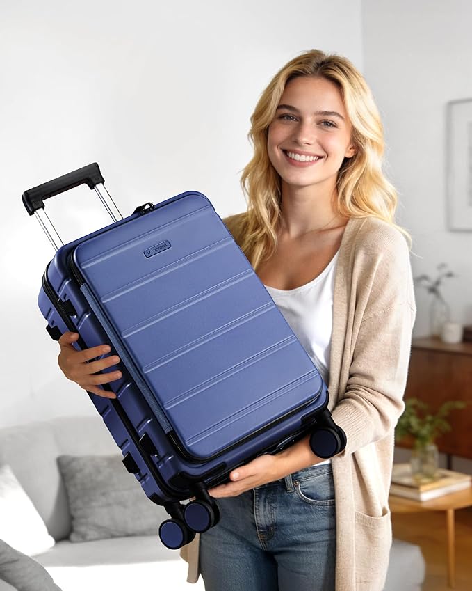 LOVEVOOK Carry On Luggage 22x14x9 Airline Approved with Spinner Wheels, 20 Inch Small Carry On Suitcase with TSA Lock, Expandable Hard Shell Suitcases for Men Women