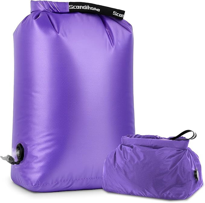 Travel Compression Laundry Bag for Dirty Clothes, Pump-Free Vacuum Space Saver Bag, Reusable Waterproof Wet Dry Bag, Travel Laundry Bag for Luggage, Packing, Suitcase (1 Pcs)（Purple, M)