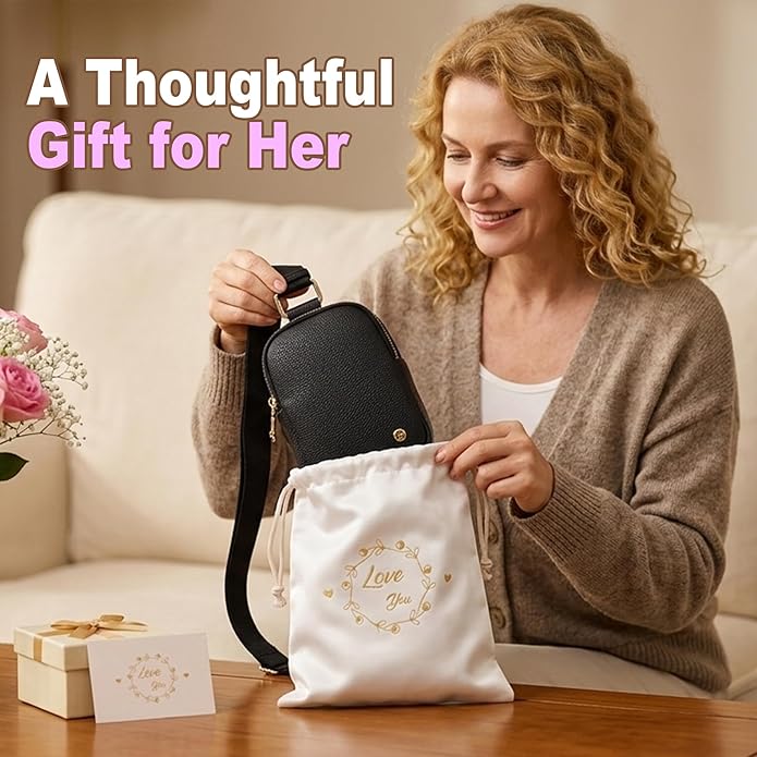 INICAT Anti Theft Crossbody Bag for Women, Small RFID Blocking Sling Purse with Zipper Lock for Travel, Vegan Leather