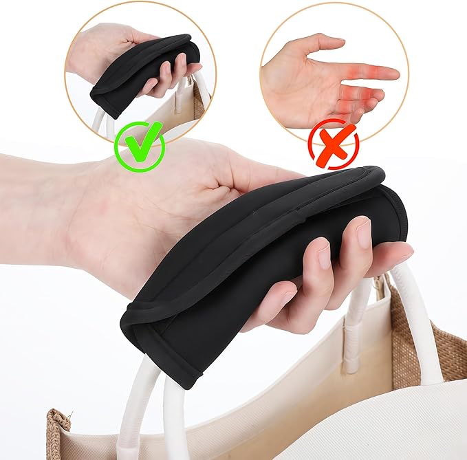 Luggage Handle Wrap 5 Pack, Luggage Tags |Handle Wraps|Handle Covers for Suitcase/Beach Bag/Backpacks, Bright Suitcase Identifiers Travel Accessories for Airplane (Black x 5)