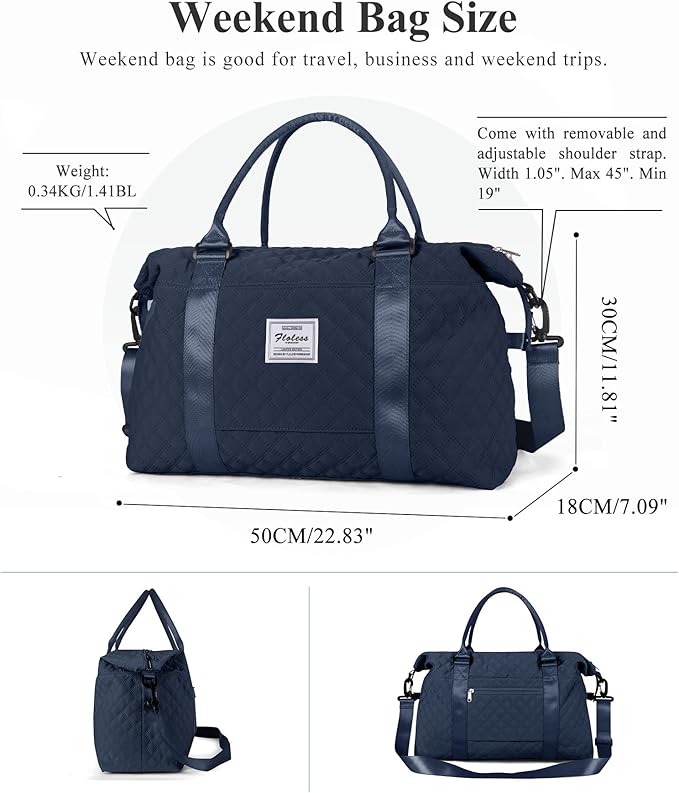 HYC00 Travel Duffel Bag,Carry-on Overnight Weekender Bags for Women,Sports Tote Gym Bag with Wet Pocket