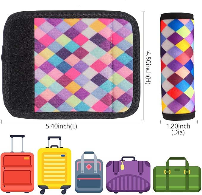 Luggage Handle Wrap 12 Pack-Bulk Luggage Handle Wraps for Suitcases Neoprene Handle Wraps/Cover/Grips for Carry on/Bag/Car Travel Accessories for Luggage (Mixed 2.0)