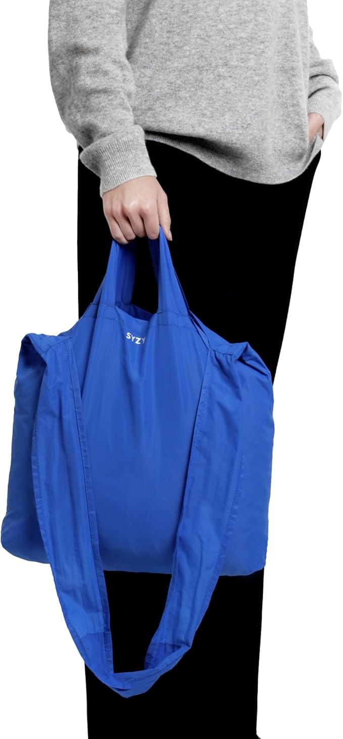 SYZY World's Most Compact Travel Tote Bag Portable Shopping Beach Market Bag - Reusable Collapsible Stuffable