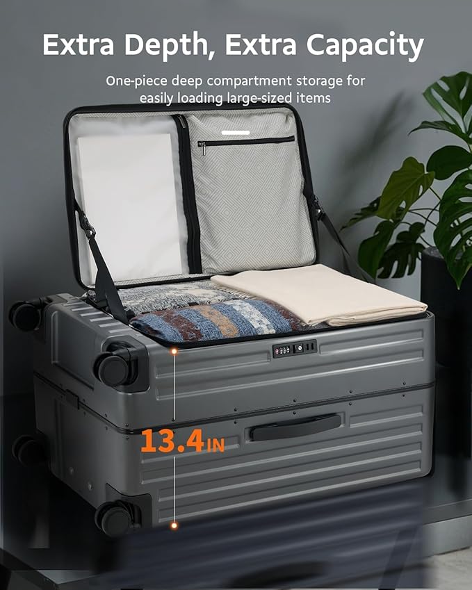 Luggage Sets 2 Pieces, 20 Inch Carry On Luggage and 29 Inch Checked Luggage with Spinner Wheels, Lightweight ABS+PC Hardshell Trunk Suitcases with Aluminum Frame, Top Opening (Grey, 20/29)
